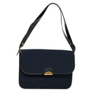 Christian Dior Trotter Canvas Shoulder Bag Navy Gold Auth BA1665-13