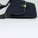 Christian Dior Trotter Canvas Shoulder Bag Navy Gold Auth BA1665-3