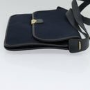 Christian Dior Trotter Canvas Shoulder Bag Navy Gold Auth BA1665-4