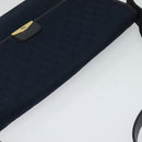 Christian Dior Trotter Canvas Shoulder Bag Navy Gold Auth BA1665-6