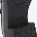 GUCCI Horsebit loafers Leather 37 1/2 Black Silver Auth BA16654M-11