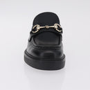 GUCCI Horsebit loafers Leather 37 1/2 Black Silver Auth BA16654M-12