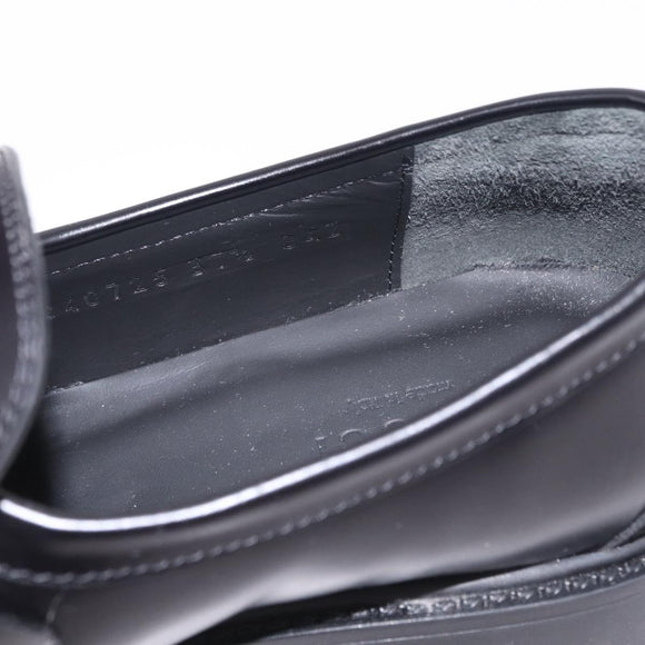 GUCCI Horsebit loafers Leather 37 1/2 Black Silver Auth BA16654M