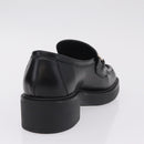 GUCCI Horsebit loafers Leather 37 1/2 Black Silver Auth BA16654M-22