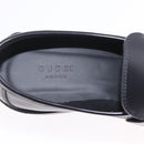 GUCCI Horsebit loafers Leather 37 1/2 Black Silver Auth BA16654M-34