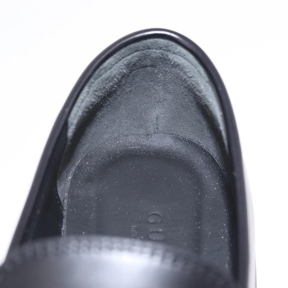 GUCCI Horsebit loafers Leather 37 1/2 Black Silver Auth BA16654M
