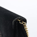 Salvatore Ferragamo Chain Shoulder Bag Velor Black Gold Tone Auth BA16656-9