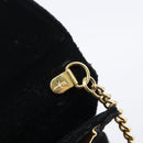 Salvatore Ferragamo Chain Shoulder Bag Velor Black Gold Tone Auth BA16656-19