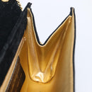 Salvatore Ferragamo Chain Shoulder Bag Velor Black Gold Tone Auth BA16656-22