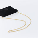 Salvatore Ferragamo Chain Shoulder Bag Velor Black Gold Tone Auth BA16656-7