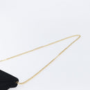 Salvatore Ferragamo Chain Shoulder Bag Velor Black Gold Tone Auth BA16656-8