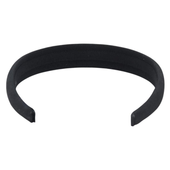 CELINE Hair Band Canvas Black Gold Tone Auth BA16657A