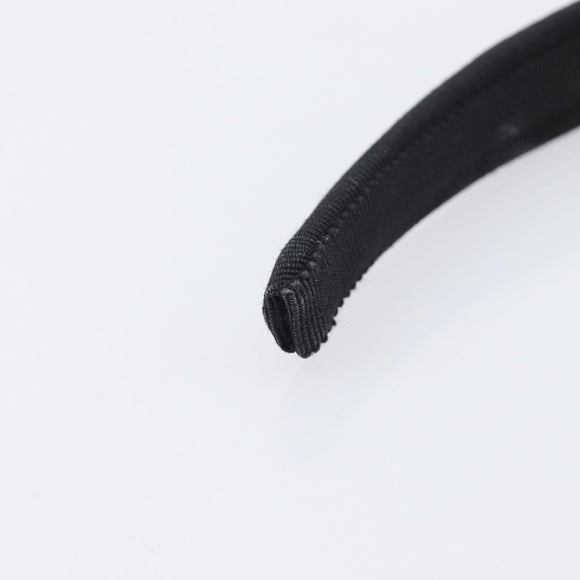 CELINE Hair Band Canvas Black Gold Tone Auth BA16657A