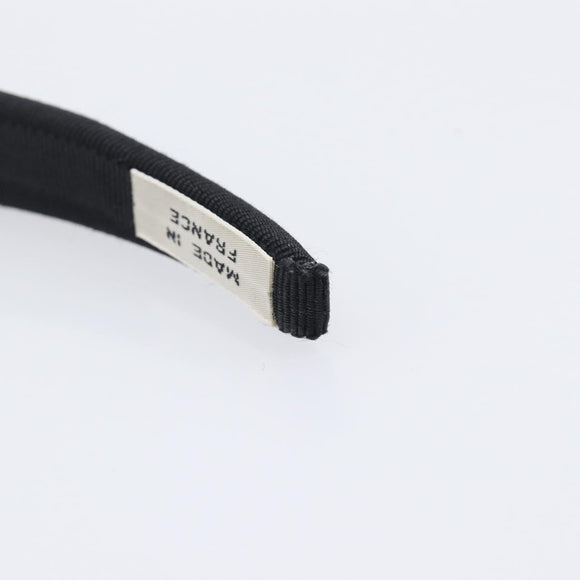CELINE Hair Band Canvas Black Gold Tone Auth BA16657A