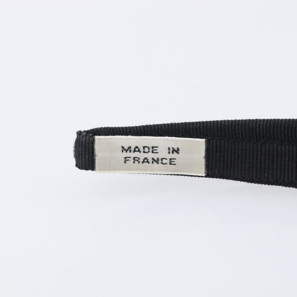 CELINE Hair Band Canvas Black Gold Tone Auth BA16657A