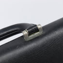 BURBERRY Business Bag Leather Black Silver Auth BA16658-14
