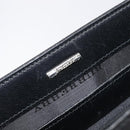 BURBERRY Business Bag Leather Black Silver Auth BA16658-17
