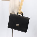 BURBERRY Business Bag Leather Black Silver Auth BA16658-25
