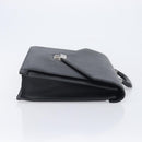 BURBERRY Business Bag Leather Black Silver Auth BA16658-4