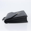 BURBERRY Business Bag Leather Black Silver Auth BA16658-5