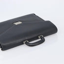 BURBERRY Business Bag Leather Black Silver Auth BA16658-6