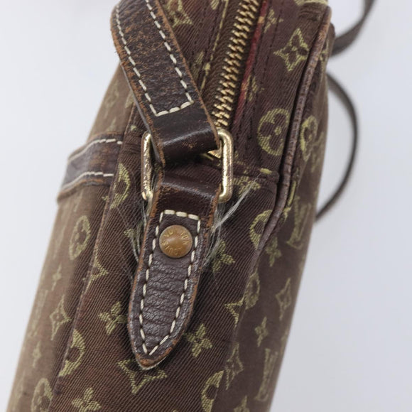 LOUIS VUITTON Monogram Mini Lin Danube Shoulder Bag Ebene M95228 LV Auth BA16659