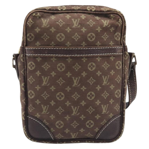 LOUIS VUITTON Monogram Mini Lin Danube Shoulder Bag Ebene M95228 LV Auth BA16659