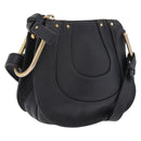 Chloe Hailey Shoulder Bag Leather Black Gold Auth BA16662A-1