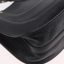 Chloe Hailey Shoulder Bag Leather Black Gold Auth BA16662A-12