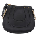 Chloe Hailey Shoulder Bag Leather Black Gold Auth BA16662A-2
