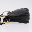 Chloe Hailey Shoulder Bag Leather Black Gold Auth BA16662A-5
