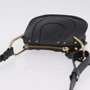 Chloe Hailey Shoulder Bag Leather Black Gold Auth BA16662A-6