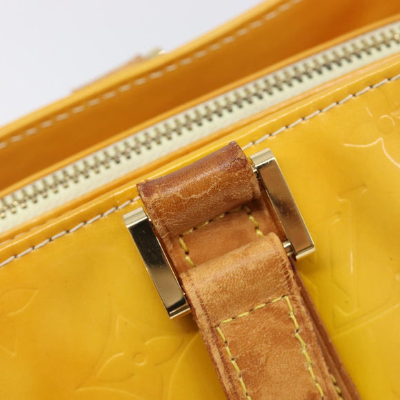 LOUIS VUITTON Monogram Vernis Columbus Bag Lime Yellow M91047 LV Auth BA16666