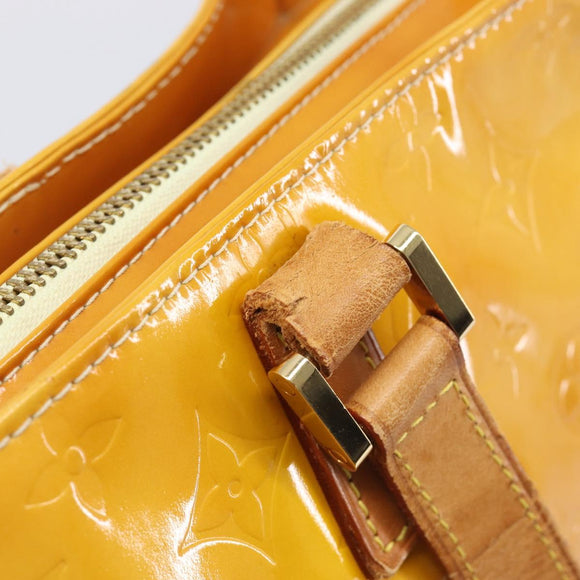 LOUIS VUITTON Monogram Vernis Columbus Bag Lime Yellow M91047 LV Auth BA16666