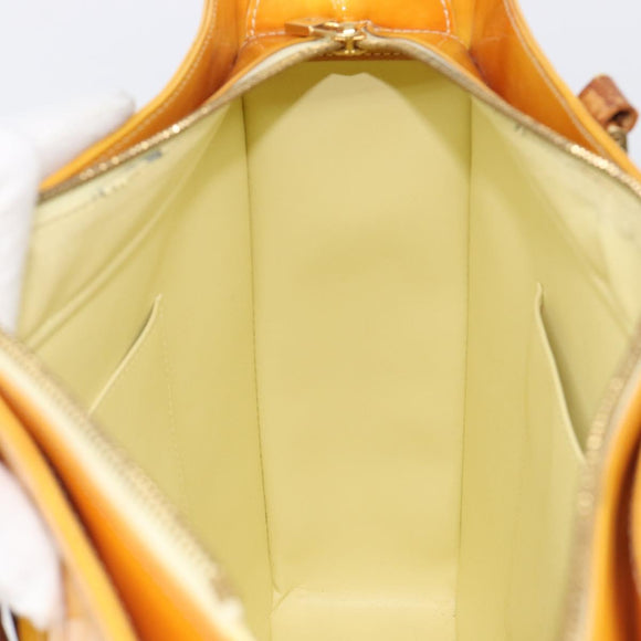 LOUIS VUITTON Monogram Vernis Columbus Bag Lime Yellow M91047 LV Auth BA16666