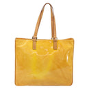 LOUIS VUITTON Monogram Vernis Columbus Bag Lime Yellow M91047 LV Auth BA16666-3