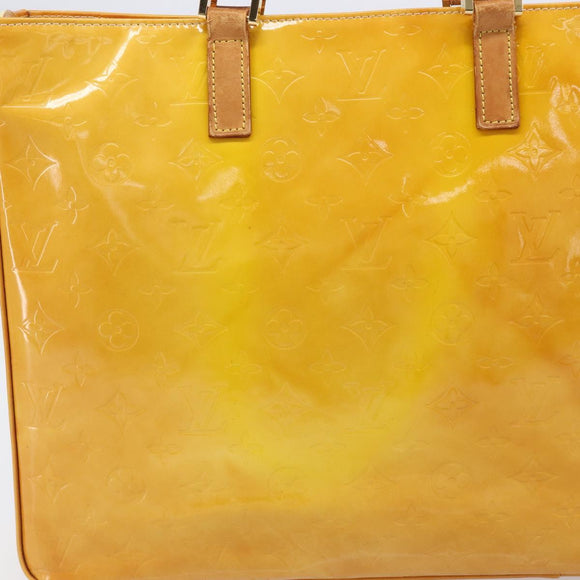 LOUIS VUITTON Monogram Vernis Columbus Bag Lime Yellow M91047 LV Auth BA16666