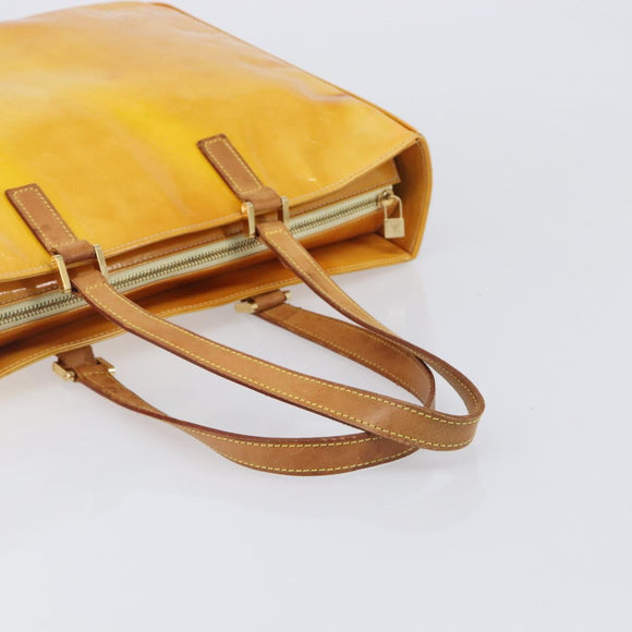 LOUIS VUITTON Monogram Vernis Columbus Bag Lime Yellow M91047 LV Auth BA16666