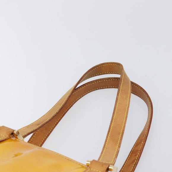 LOUIS VUITTON Monogram Vernis Columbus Bag Lime Yellow M91047 LV Auth BA16666