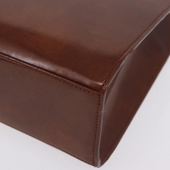 Cartier PANTHERE Tote Bag Patent leather Brown Silver Auth BA16667V