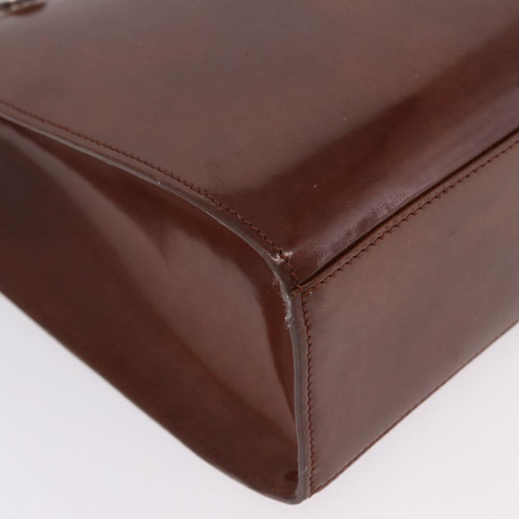 Cartier PANTHERE Tote Bag Patent leather Brown Silver Auth BA16667V