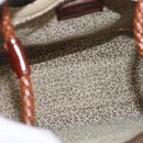 Cartier PANTHERE Tote Bag Patent leather Brown Silver Auth BA16667V-17