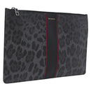 Dolce & Gabbana Clutch Bag PVC Leather Black Silver Auth BA16669A-1