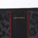 Dolce & Gabbana Clutch Bag PVC Leather Black Silver Auth BA16669A-13