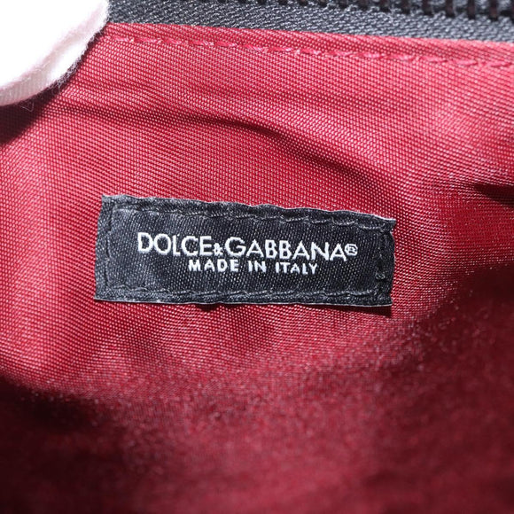 Dolce & Gabbana Clutch Bag PVC Leather Black Silver Auth BA16669A