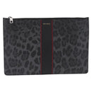 Dolce & Gabbana Clutch Bag PVC Leather Black Silver Auth BA16669A-2
