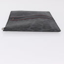 Dolce & Gabbana Clutch Bag PVC Leather Black Silver Auth BA16669A-5