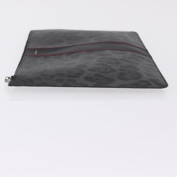 Dolce & Gabbana Clutch Bag PVC Leather Black Silver Auth BA16669A