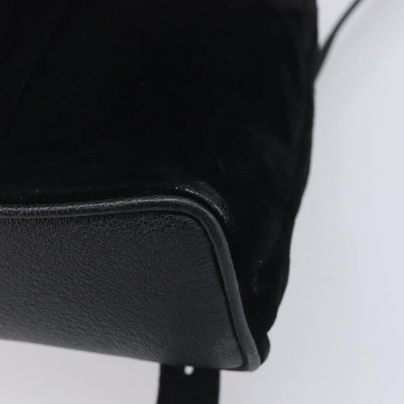 GUCCI Bamboo Backpack Suede Black Gold 003 1705 0030 Auth BA16673