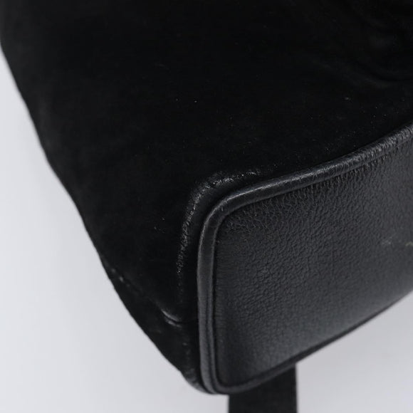 GUCCI Bamboo Backpack Suede Black Gold 003 1705 0030 Auth BA16673